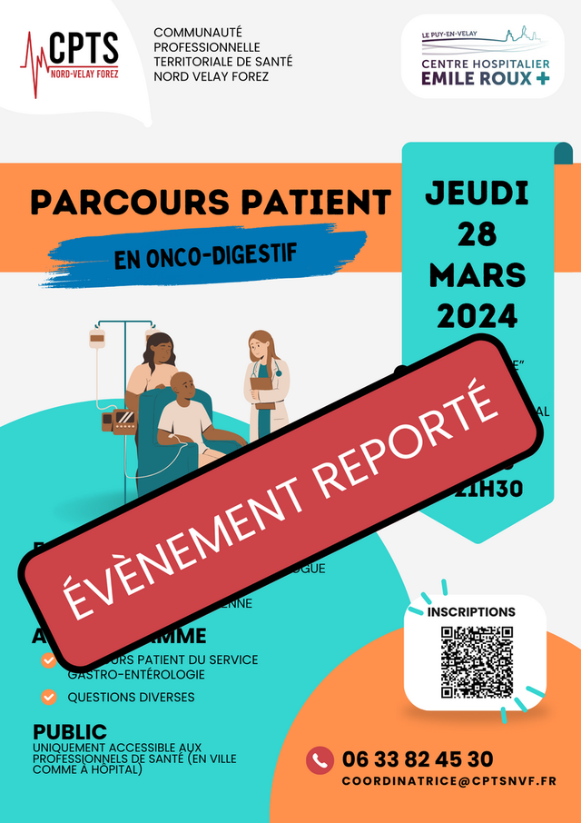 [ÉVÈNEMENT REPORTÉ&nbsp;: PARCOURS DU PATIENT EN ONCO-DIGESTIF&nbsp;🎗️]