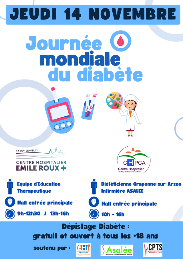 [DÉPISTAGE DIABÈTE&nbsp;: JOURNÉE MONDIALE DU DIABÈTE- 14/11/2024]