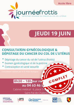 [JOURNÉE FROTTIS À SAINT-PAL-DE-CHALENCON : COMPLET ✅]