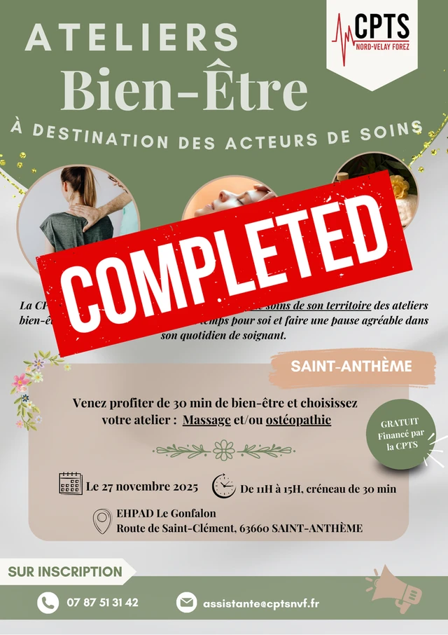 [✨&nbsp;ATELIERS BIEN-ÊTRE A SAINT-ANTHEME : COMPLET !&nbsp;✨]