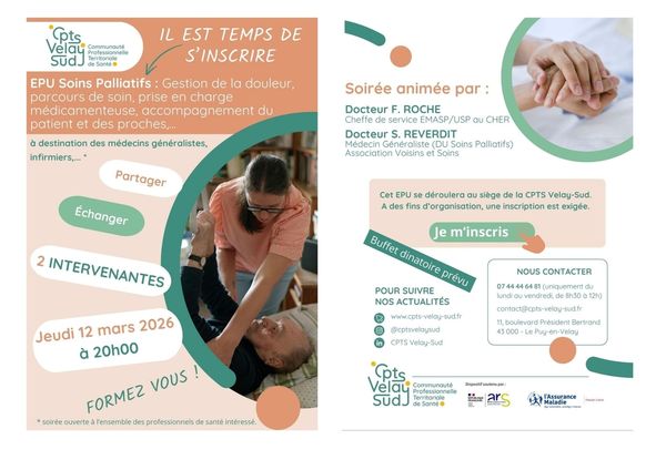 [Soirée-EPU Soins Palliatifs : Gestion de la douleur, parcours de soin, prise en charge médicamenteuse, accompagnement du patient et des proches,...]