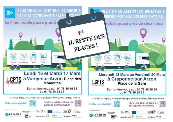 [🩺&nbsp;🫁LE PNEUMOBILE ARRIVE PRÈS DE CHEZ VOUS. IL RESTE DES PLACES !]