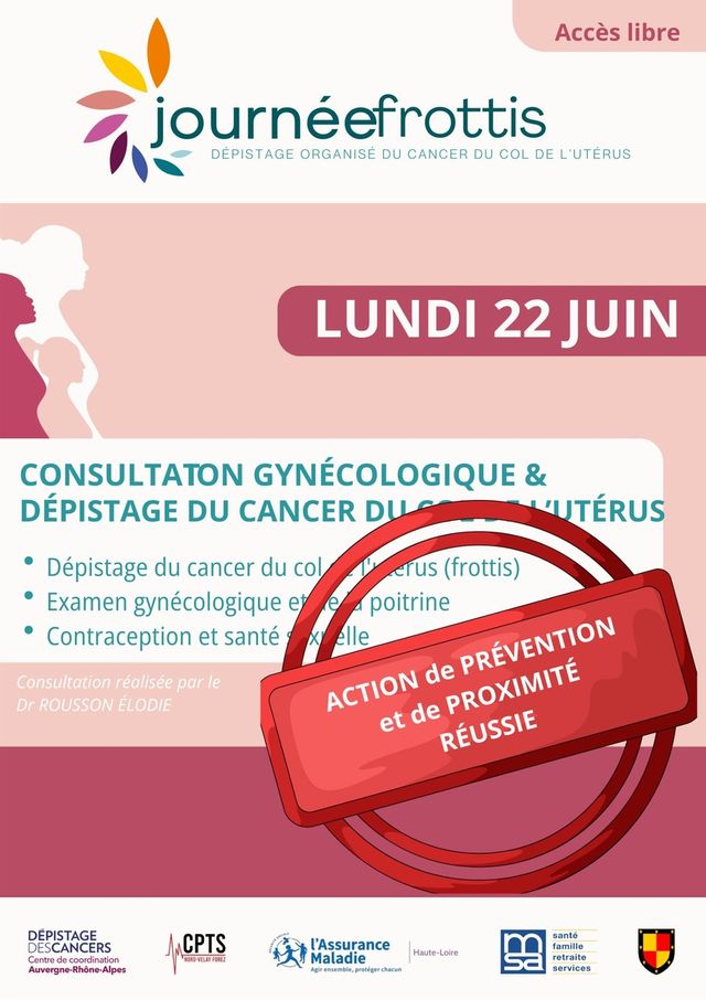 [🎗️&nbsp;Retour sur la journée de dépistage du cancer du col de l'utérus à Allègre&nbsp;🎗️]