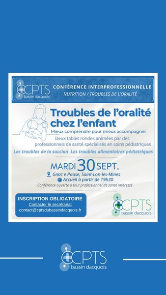 Conférence interprofessionnelle — Troubles de l’oralité chez l’enfant
