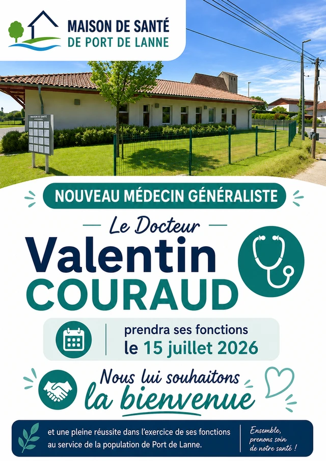 Nouveau médecin généraliste à la MSP de Port de Lanne