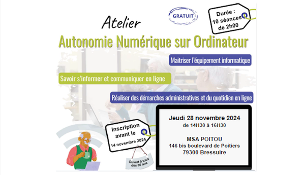 Autonomie Numérique sur Ordinateur à BRESSUIRE