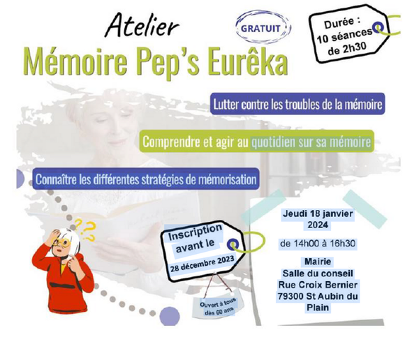 Atelier Mémoire Pep's Eurêka ! Inscrivez vous !