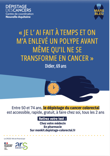 MARS BLEU : Mois de Sensibilisation au dépistage du CANCER COLORECTAL