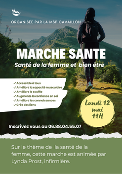 MARCHE SANTE: SANTE DE LA FEMME ET BIEN ETRE: Lundi 12 mai 11h