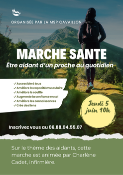 MARCHE SANTE: Etre aidant d'un proche au quotidien, Jeudi 5 juin 10h